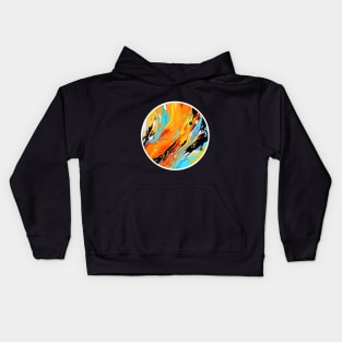 Vivid Eruption of Abstract Circle Fluid Art Kids Hoodie